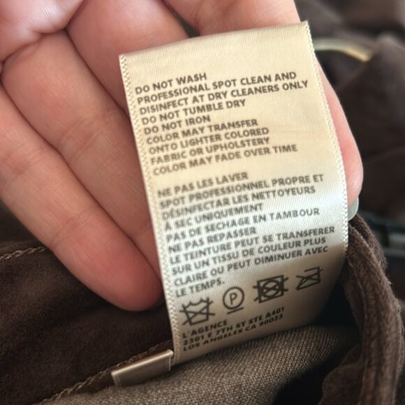 NEW L’Agence Stevie chocolate brown velveteen gold chain detail bootcut pants - Picture 14 of 16